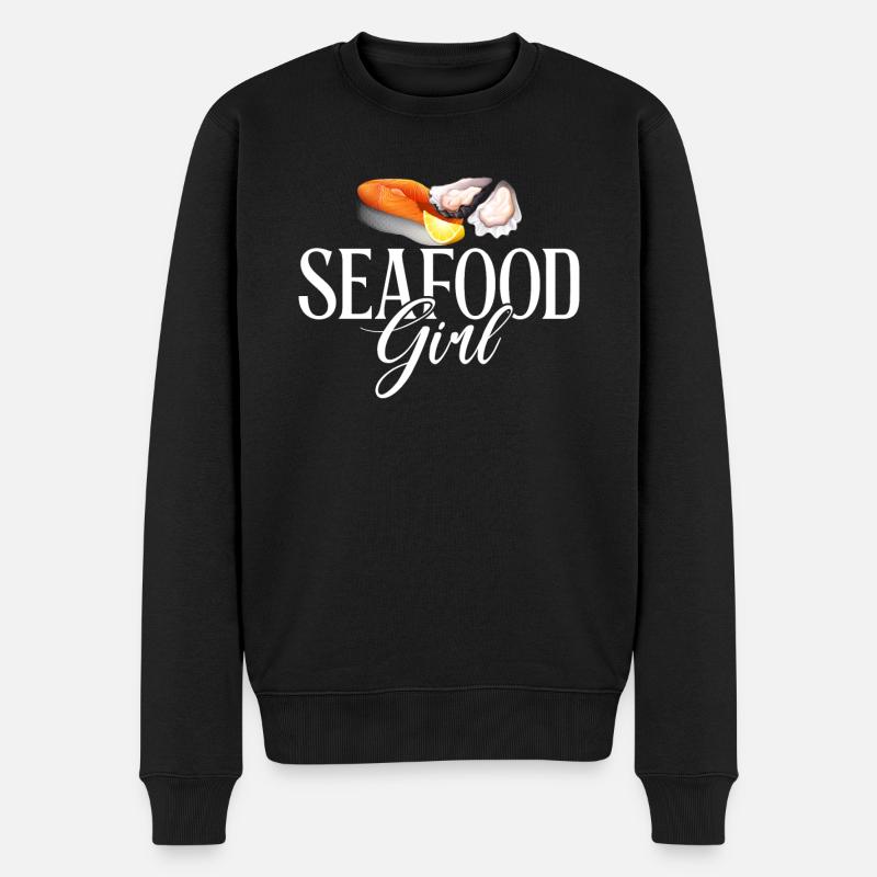 Seafood Lover Gift - Männer Premium Bio Pullover - Schwarz