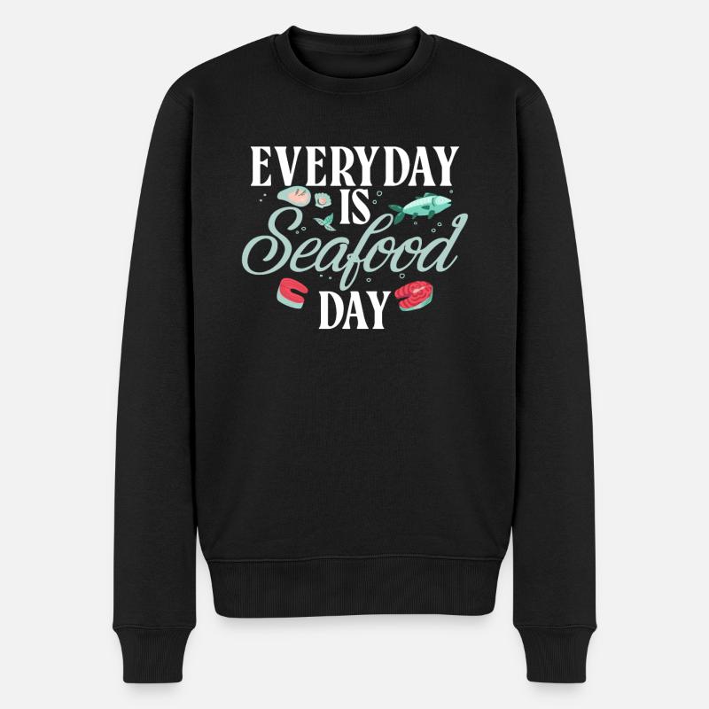 Seafood Lover Gift - Männer Premium Bio Pullover - Schwarz