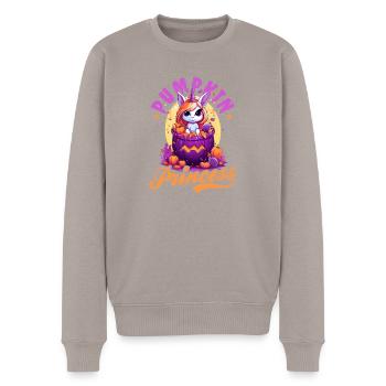 Halloween Licorne Citrouille Princesse - Pull Premium bio Homme - taupe - Devant - Nico (187cm)