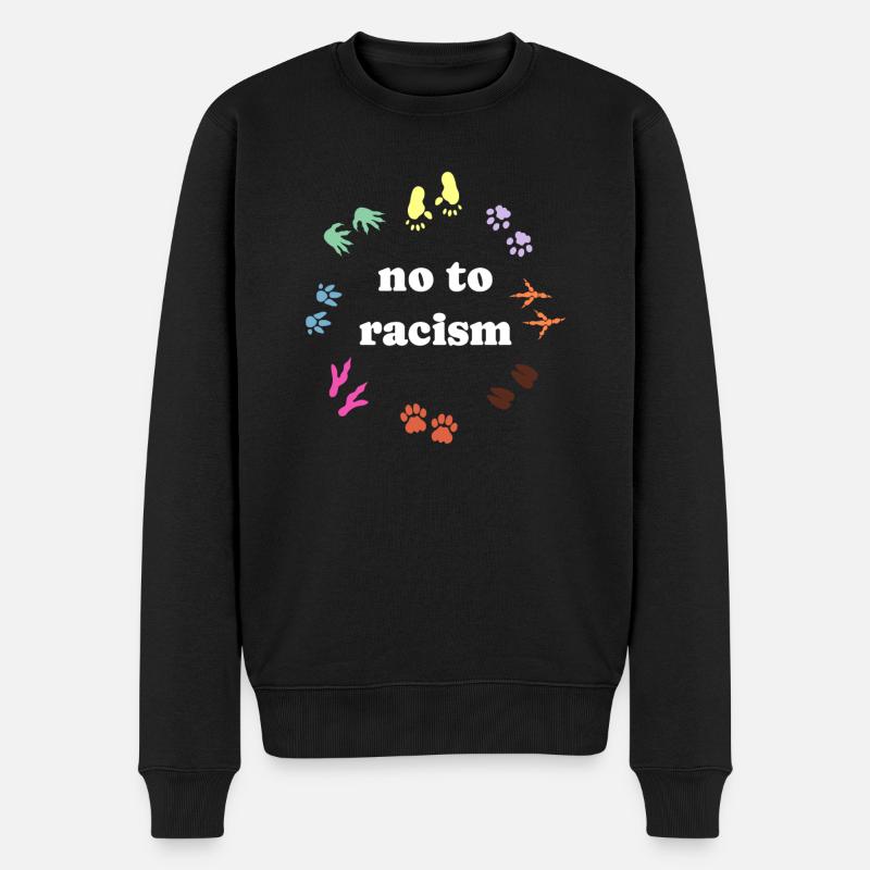 gegen Rassismus, gegen Rechts, gegen Nazis, Liebe - Männer Premium Bio Pullover - Schwarz