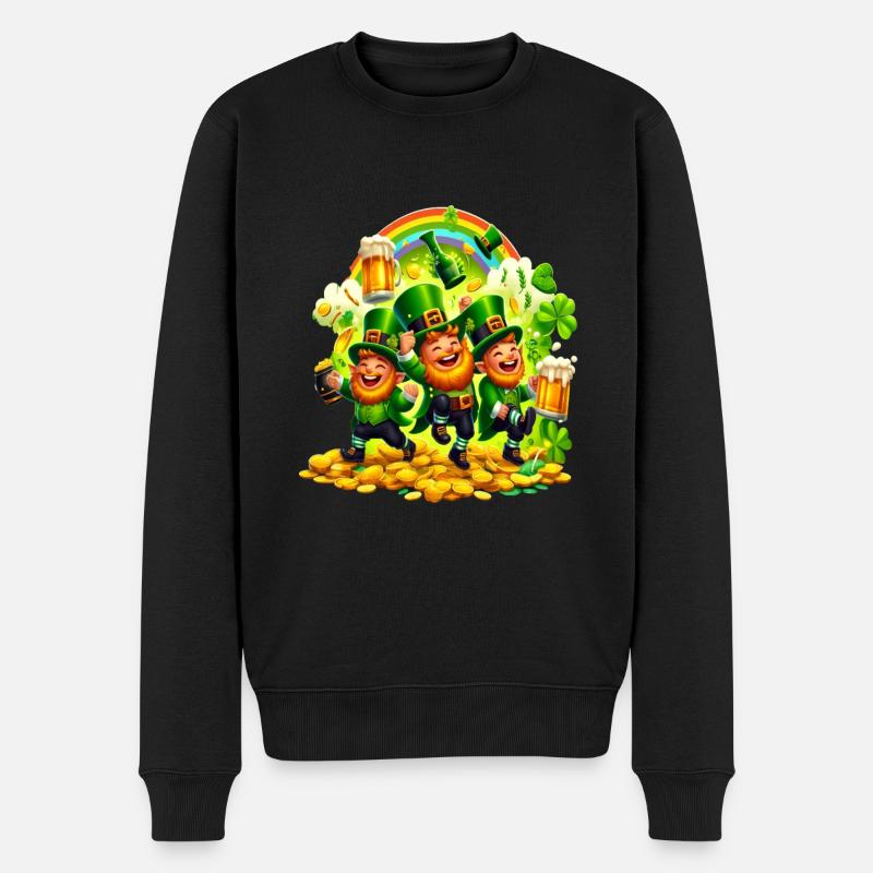 Rainbow Leprechaun (Irish Leprechaun) - Men's Premium Organic Jumper - black