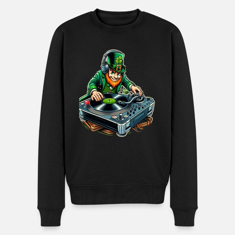 DJ Leprechaun (Leprechaun irlandais) - Pull Premium bio Homme - noir