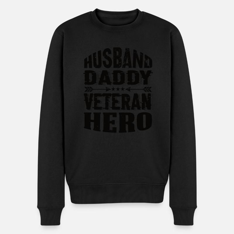 Mari Papa Héros vétéran - Pull Premium bio Homme - noir