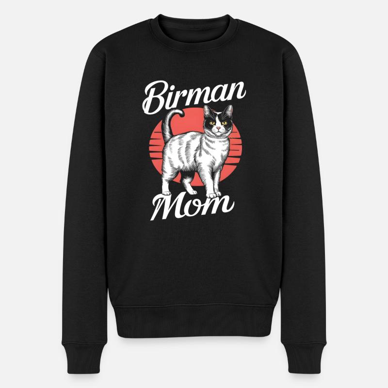 Katze Birma Geschenk - Männer Premium Bio Pullover - Schwarz