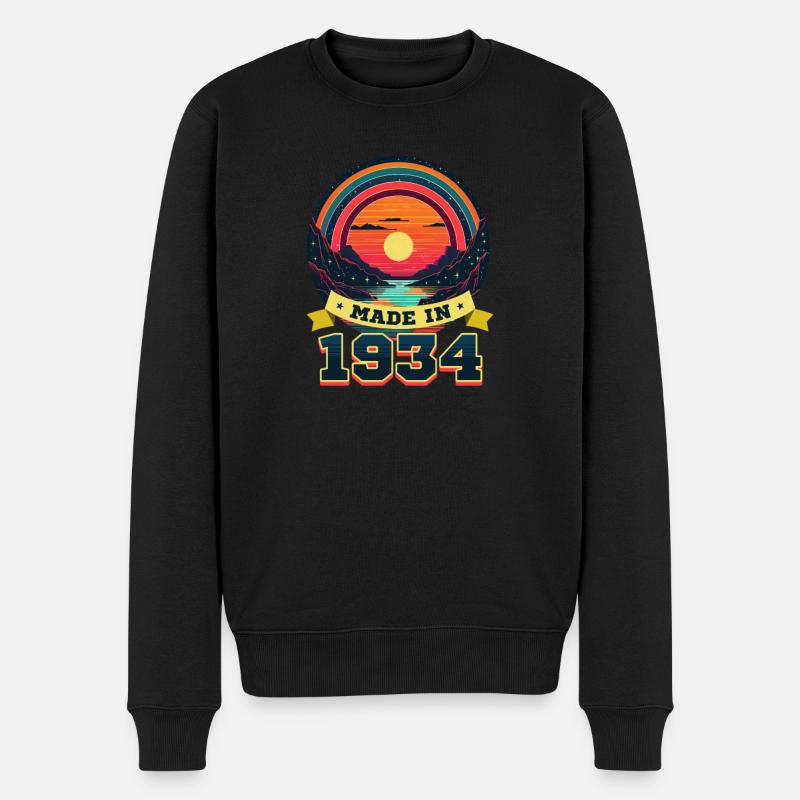 90 ans Fabriqué en 1934 - Pull Premium bio Homme - noir