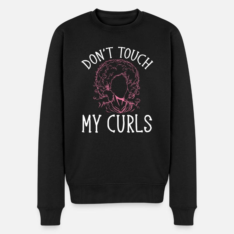 Lockiges Haar Afro Locken Natürliches Haar - Männer Premium Bio Pullover - Schwarz