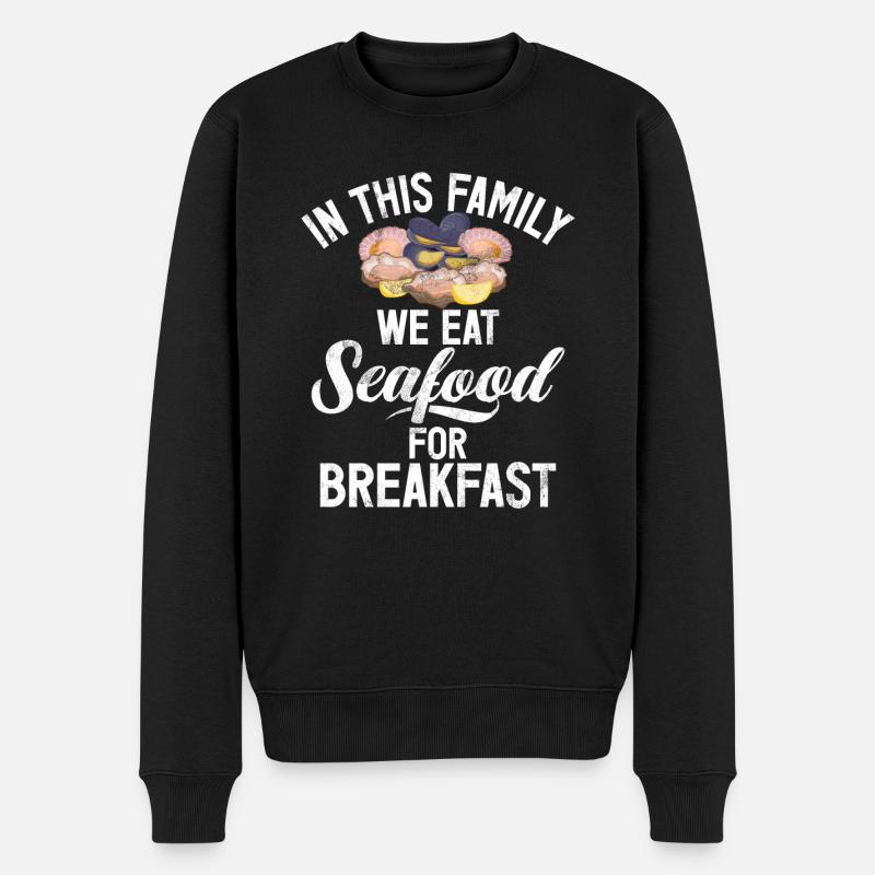 Seafood Lover Gift - Männer Premium Bio Pullover - Schwarz