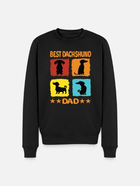 Best Dachshund Dad - Men's Premium Organic Jumper - black