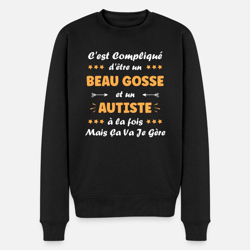 autiste - Pull Premium bio Homme - noir