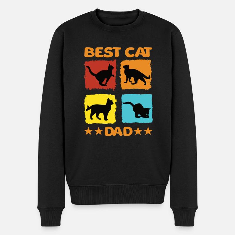 Meilleur papa chat - Pull Premium bio Homme - noir