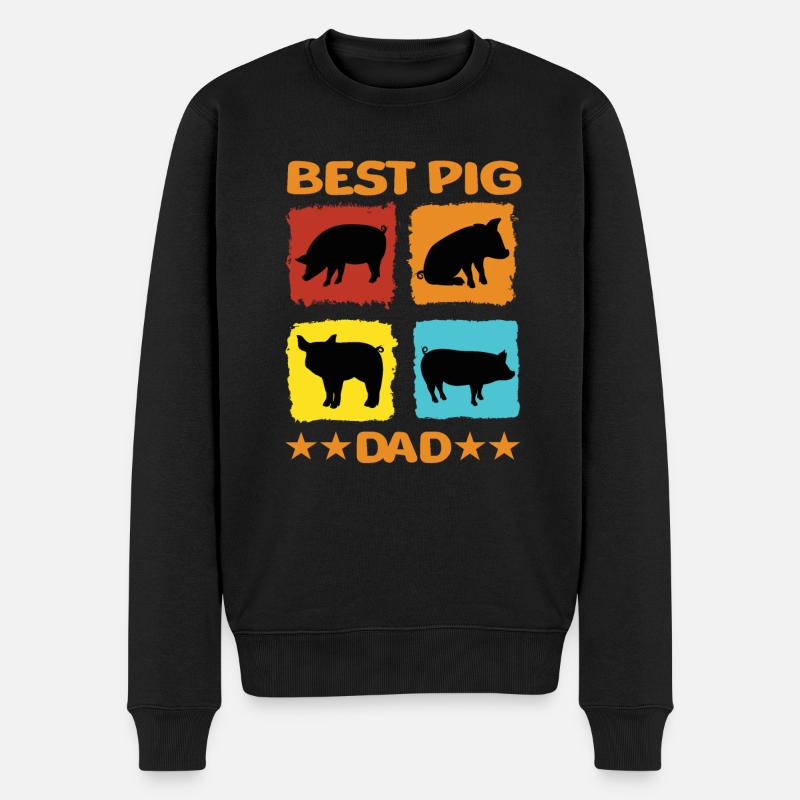 Meilleur papa cochon - Pull Premium bio Homme - noir