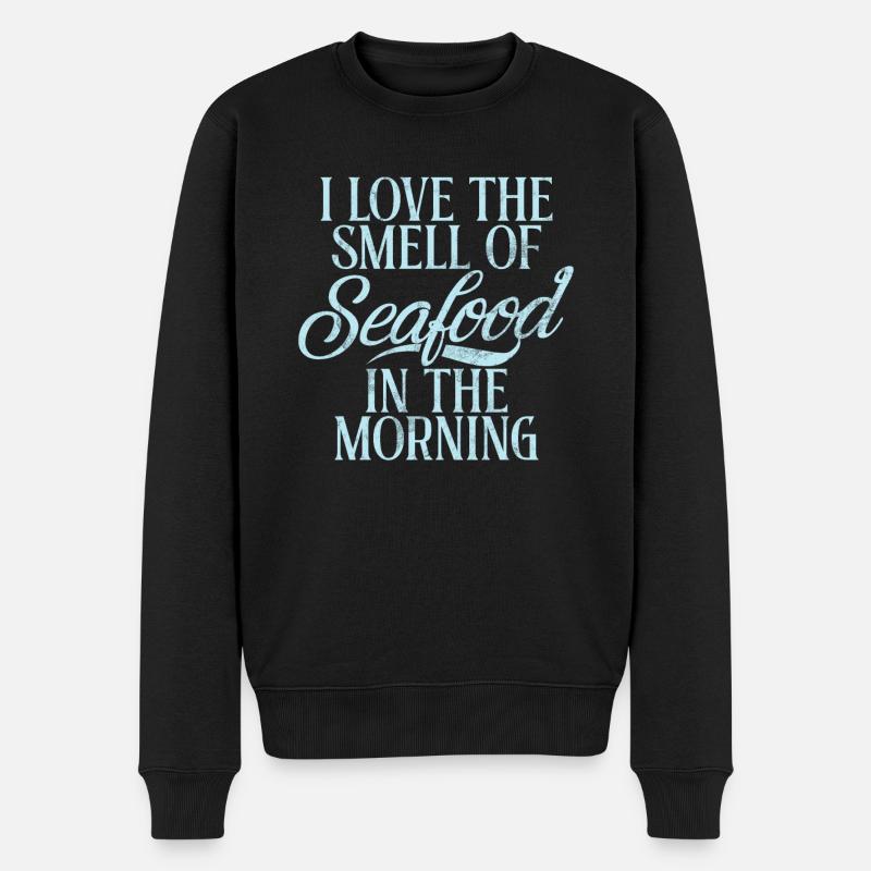 Seafood Lover Gift - Männer Premium Bio Pullover - Schwarz