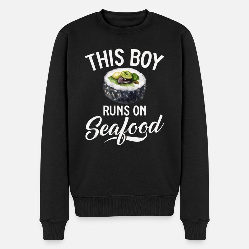 Seafood Lover Gift - Männer Premium Bio Pullover - Schwarz