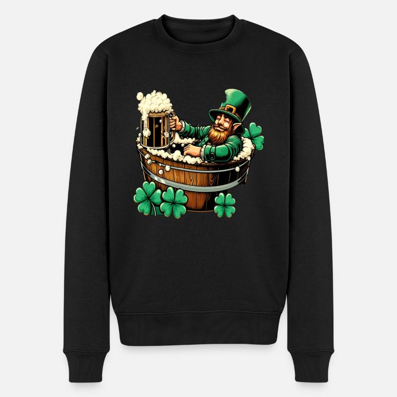Leprechaun de bain (Leprechaun irlandais) - Pull Premium bio Homme - noir