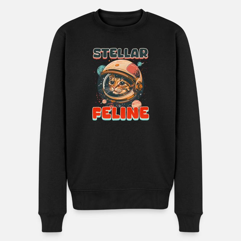 Chat astronaute Félin stellaire - Pull Premium bio Homme - noir