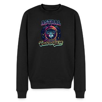Chat Astronaute Astral Catventure - Pull Premium bio Homme - noir - Devant - Nico (187cm)