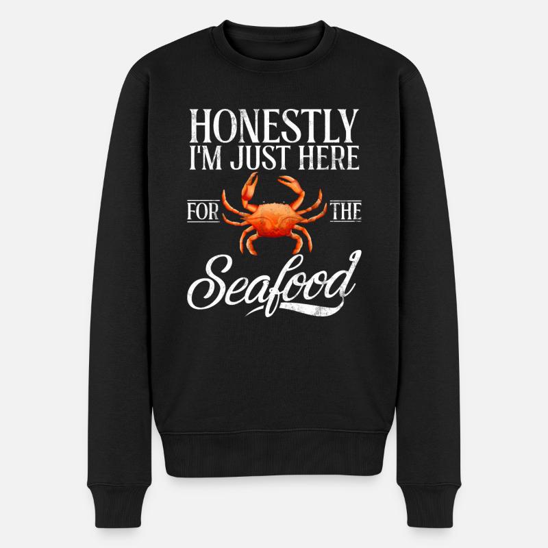 Seafood Lover Gift - Männer Premium Bio Pullover - Schwarz