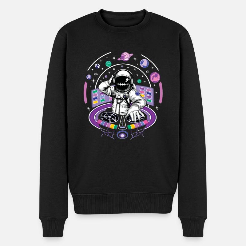 Astronaute DJ Musique Hard Techno Dark Tekno - Pull Premium bio Homme - noir