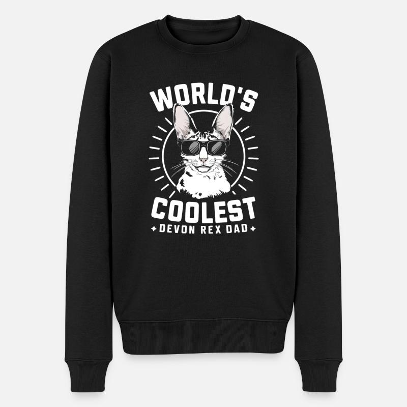 Katze Devon Rex Geschenk - Männer Premium Bio Pullover - Schwarz