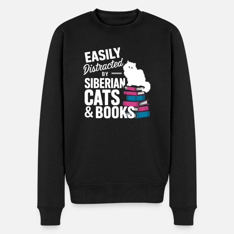 Katze Sibirische Geschenk - Männer Premium Bio Pullover - Schwarz