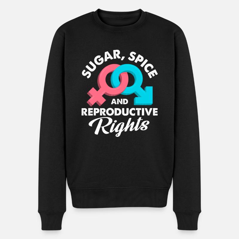 Sugar Spice and reproductive rights - Männer Premium Bio Pullover - Schwarz