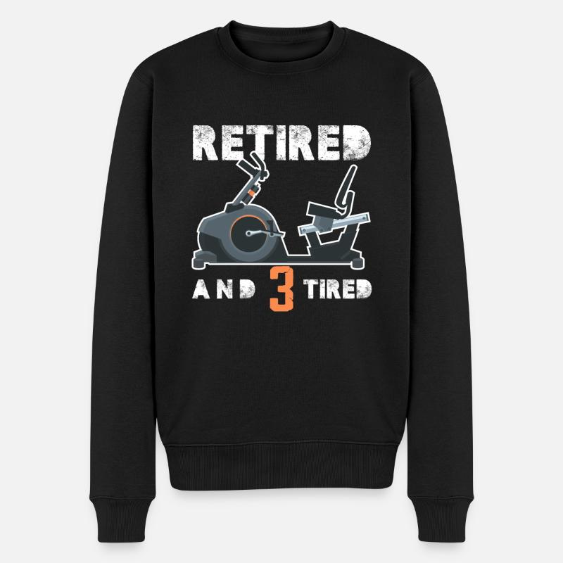 Retired and 3 Tired Triker - Männer Premium Bio Pullover - Schwarz