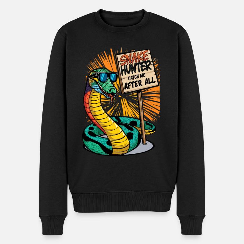 Coole Schlange - Männer Premium Bio Pullover - Schwarz