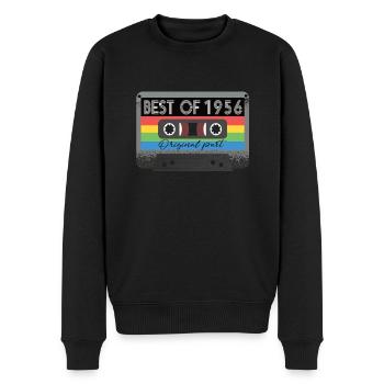 Le meilleur de 1956 Vintage Cassette Rétro Anniversaire - Pull Premium bio Homme - noir - Devant - Nico (187cm)