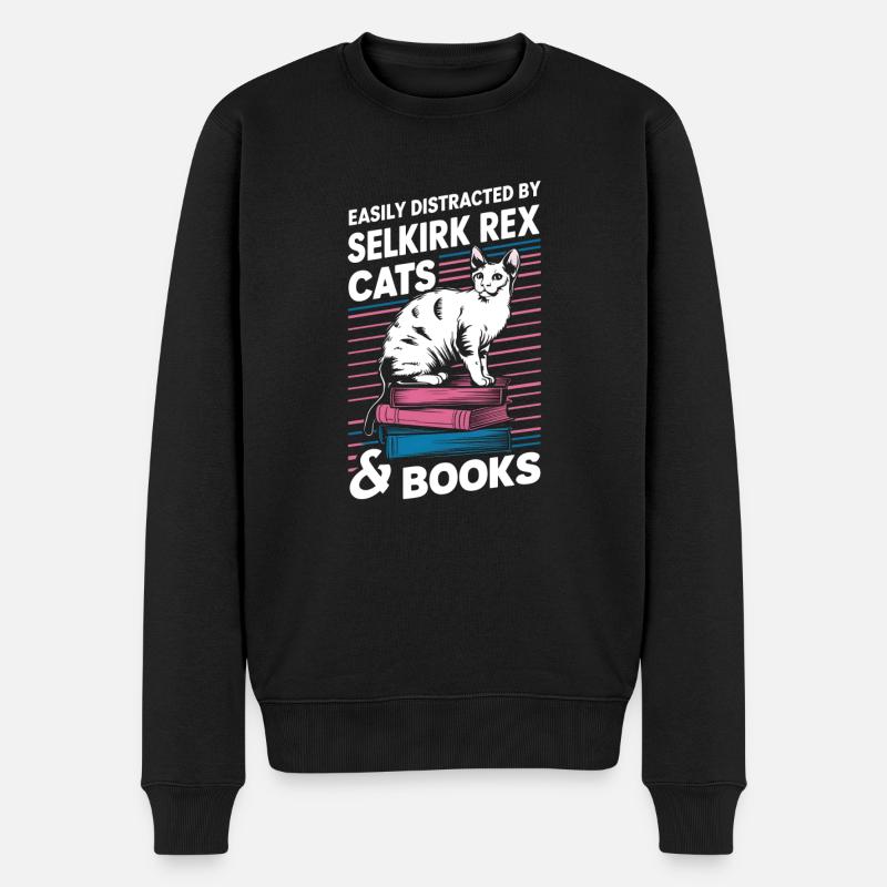 Katze Selkirk Rex Geschenk - Männer Premium Bio Pullover - Schwarz