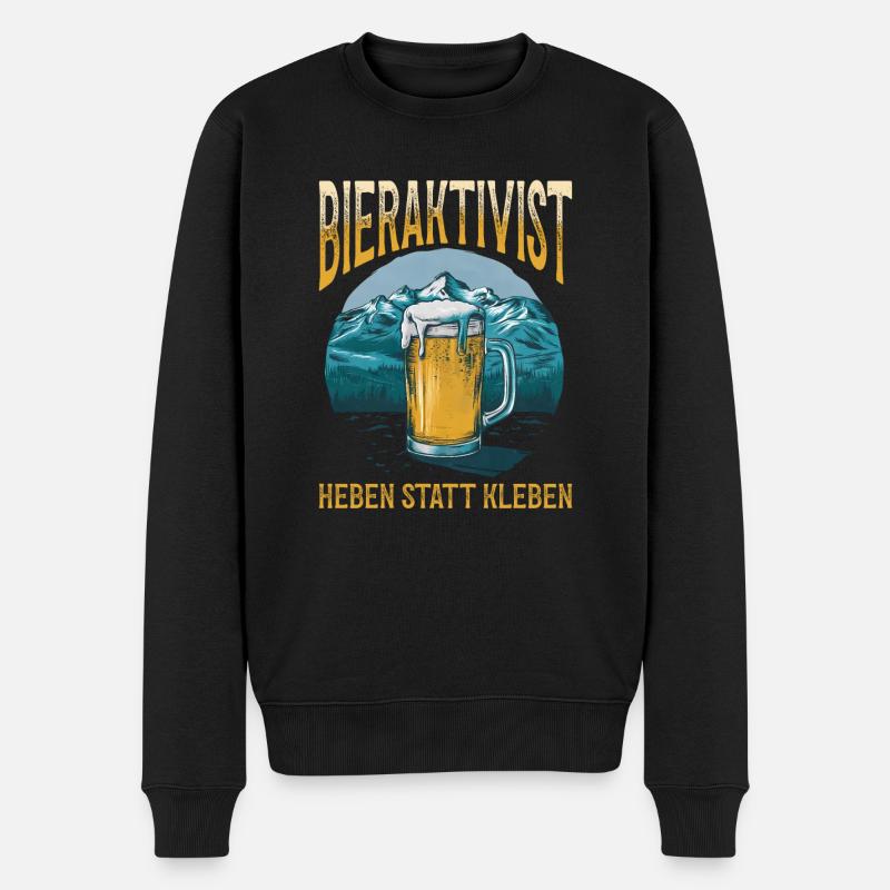 Bieraktivist Heben statt Kleben – Partyspaß - Männer Premium Bio Pullover - Schwarz