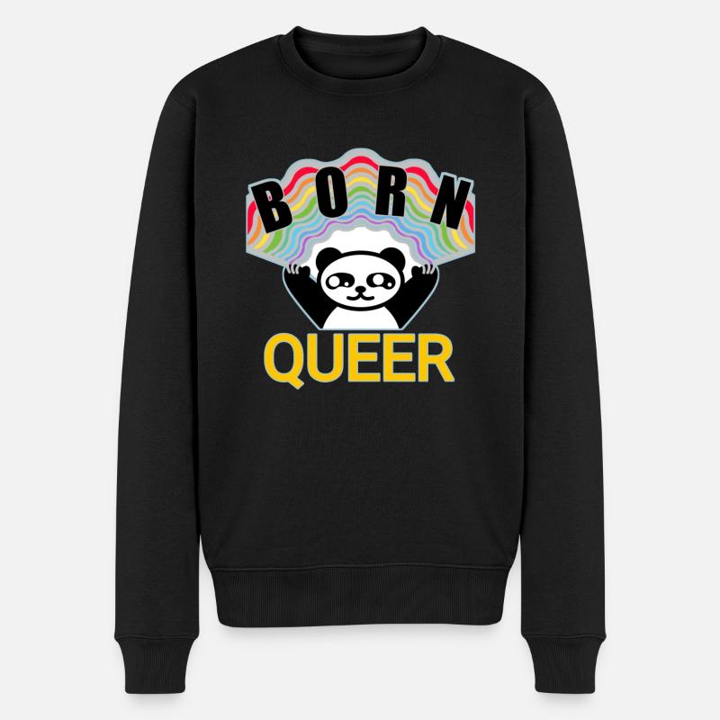 cute queer - Männer Premium Bio Pullover - Schwarz