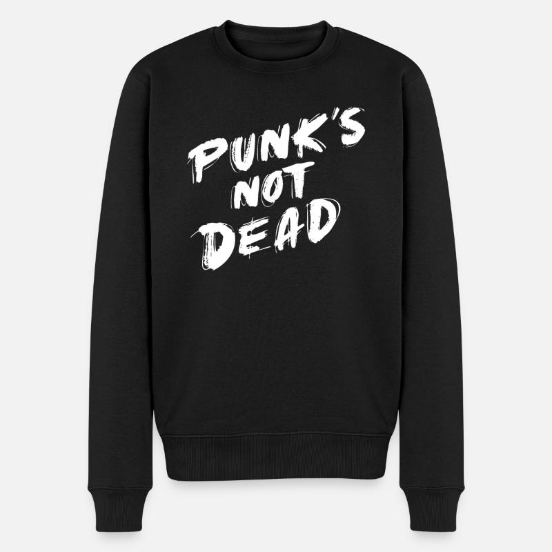 Punk ist nicht tot - Männer Premium Bio Pullover - Schwarz