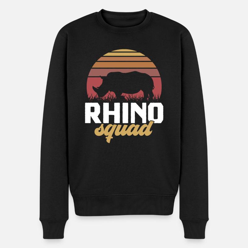 Nashorn Rhino Einhorn - Männer Premium Bio Pullover - Schwarz