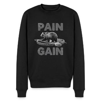 MARCHER SUR LES PIÈGES À OURS, GAIN DE DOULEUR - Pull Premium bio Homme - noir - Devant - Nico (187cm)