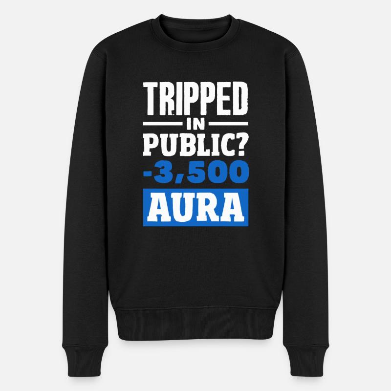 Trébuché en public ? -3500 Aura - Pull Premium bio Homme - noir