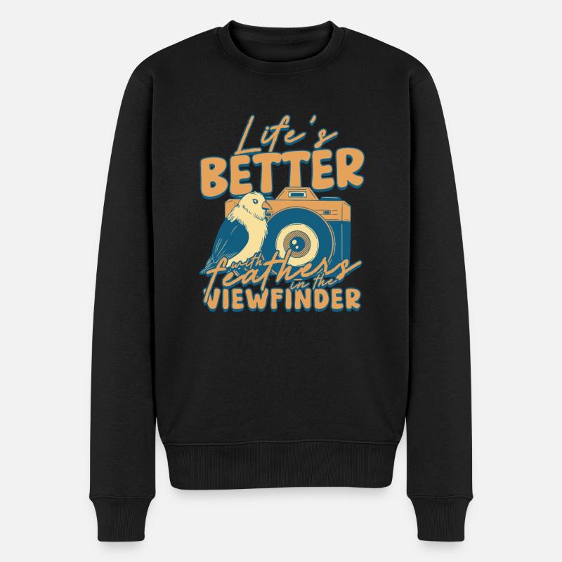 Vogelbeobachtung Ornithologe - Männer Premium Bio Pullover - Schwarz