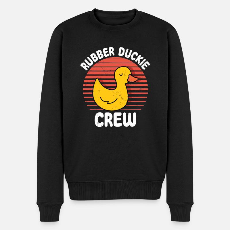 Rubber Duckie Crew T-shirt - Männer Premium Bio Pullover - Schwarz