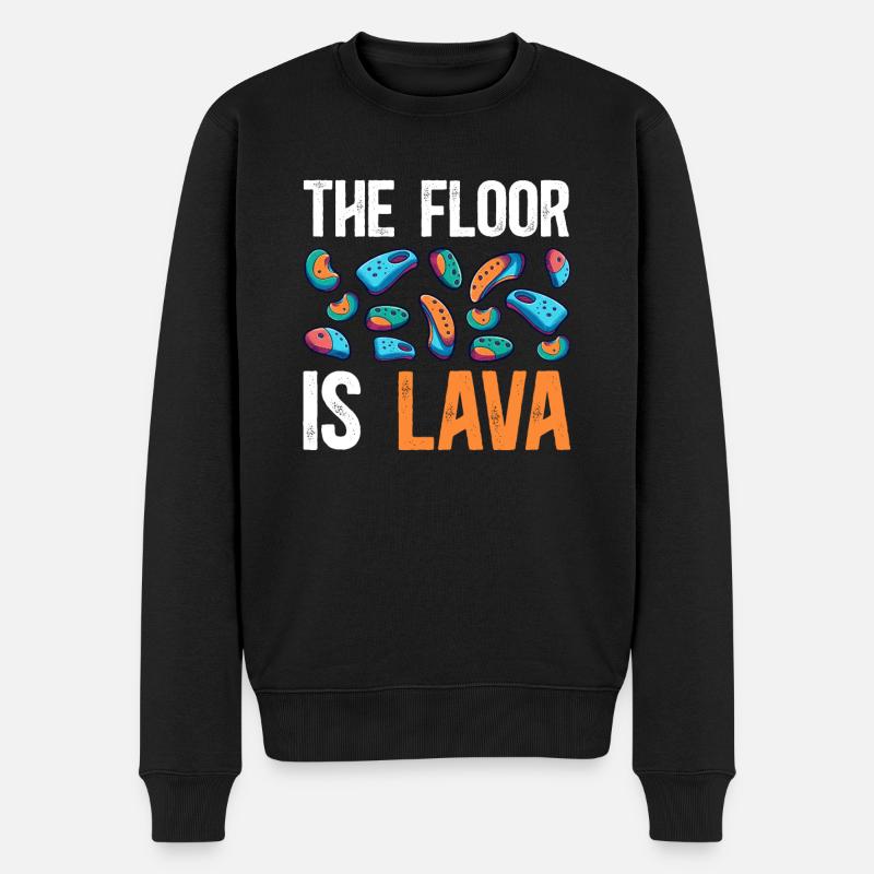 Der Boden ist Lava Bouldern - Männer Premium Bio Pullover - Schwarz