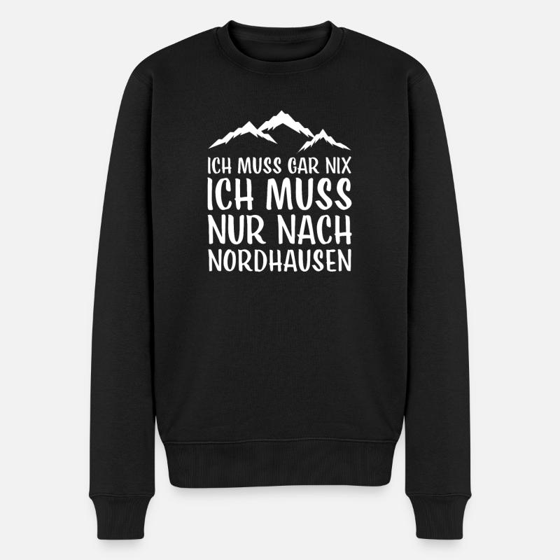 Nordhausen I Harz Brocken Brockenbahn Walpurgis - Männer Premium Bio Pullover - Schwarz