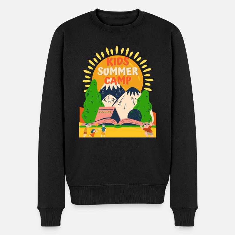 Niedliches Kinder-Sommercamp-Abenteuer Sommerferien 2024 - Männer Premium Bio Pullover - Schwarz