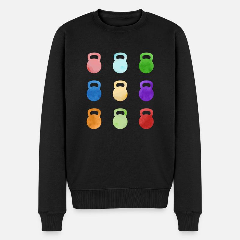 Kettlebell Workout Fitness Training - Männer Premium Bio Pullover - Schwarz