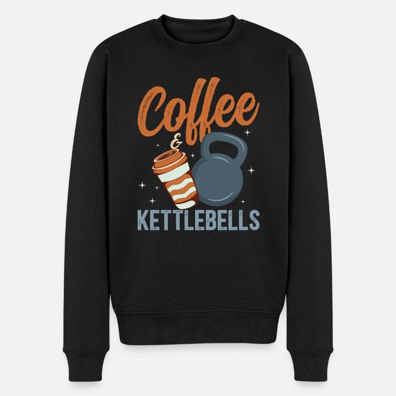 Kettlebell Workout Fitness Training - Männer Premium Bio Pullover - Schwarz
