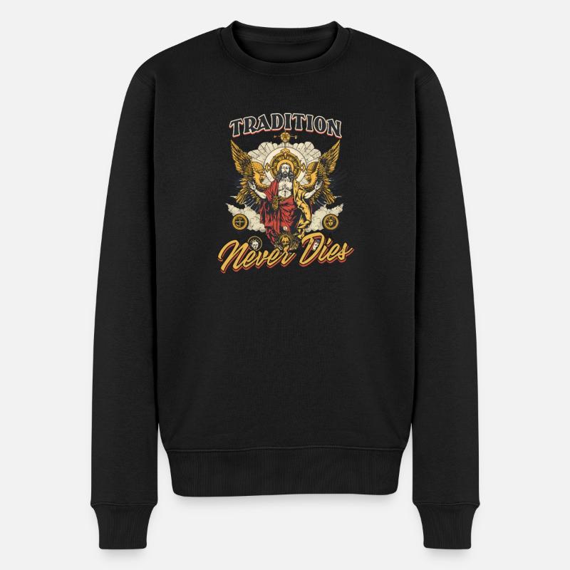 Orthodoxe Tradition stirbt nie - Männer Premium Bio Pullover - Schwarz
