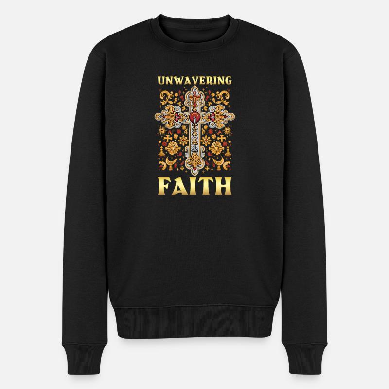 Orthodoxer unerschütterlicher Glaube - Männer Premium Bio Pullover - Schwarz