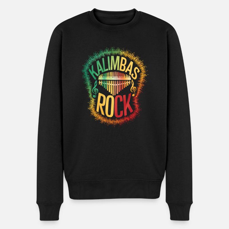 Idiophon Kalimba Geschenk - Männer Premium Bio Pullover - Schwarz