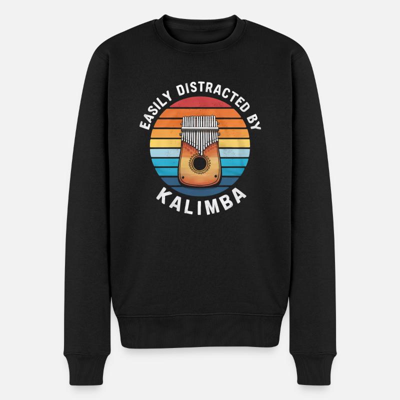 Idiophon Kalimba Geschenk - Männer Premium Bio Pullover - Schwarz