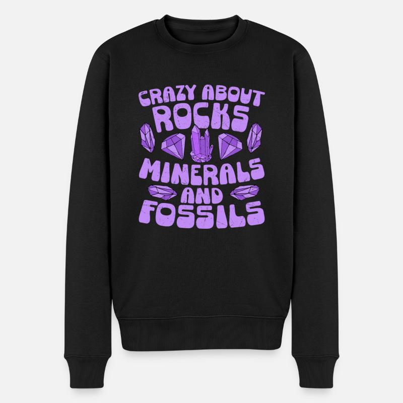 Easily Distracted By Rocks Geologist Geology - Männer Premium Bio Pullover - Schwarz