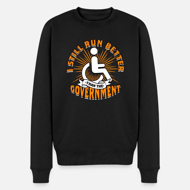 Rollstuhlfahrer Rollifahrer - Männer Premium Bio Pullover - Schwarz