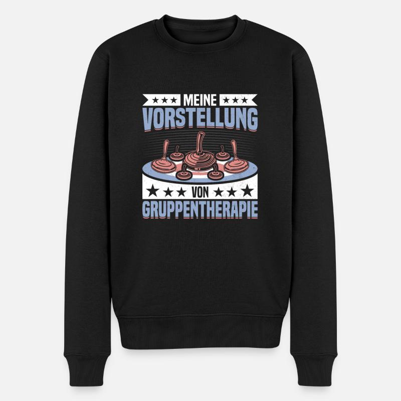 Stockschießen Eisstockschütze Wintersport - Männer Premium Bio Pullover - Schwarz
