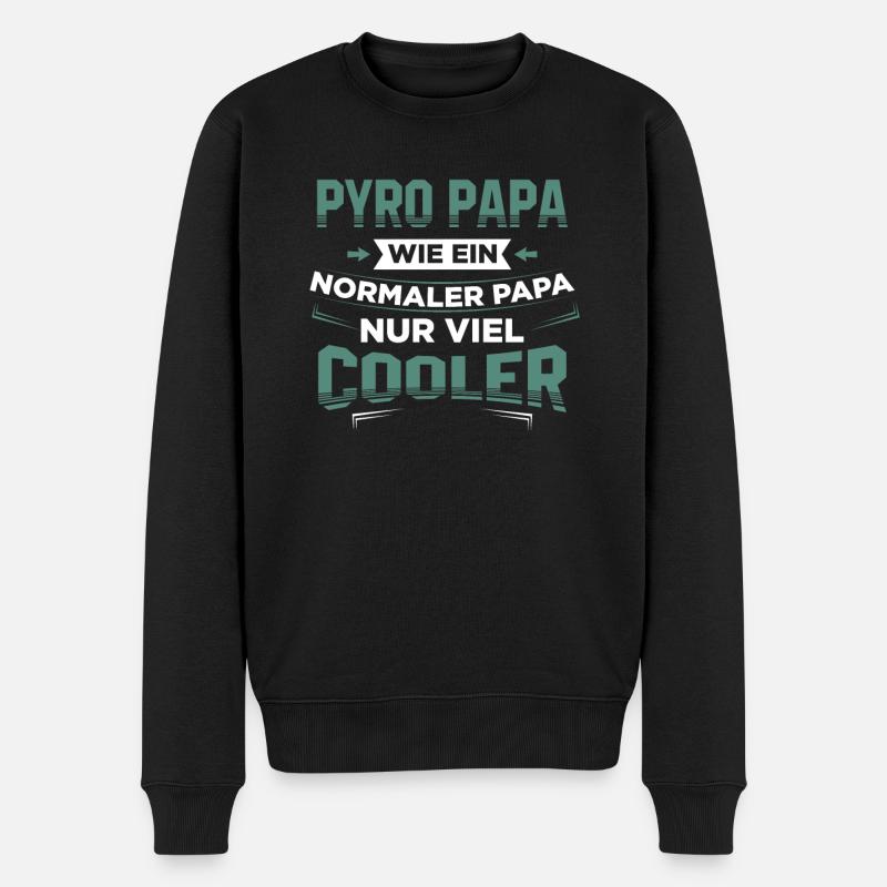 Pyro Papa Lustiges Tee - Männer Premium Bio Pullover - Schwarz
